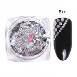 Decor pentru unghii NADP045HH Buline Argintii holografice LR01